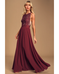 awaken my love burgundy long sleeve lace maxi dress